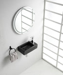 Rhea M fontein rechts 40 x 22 x 11 cm keramiek mat zwart