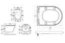 Vesta wandcloset rimless met bidetkraan koud water met Vesta toiletzitting mat zwart