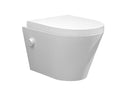 Vesta wandcloset rimless met bidetkraan koud water met Vesta toiletzitting mat wit