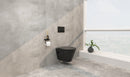 Vesta wandcloset rimless met bidetkraan warm koud water met Shade slim toiletzitting mat zwart