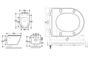Vesta wandcloset rimless met bidetkraan warm koud water met Flatline toiletzitting mat zwart