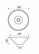 Lavabo Circle rond 42 x 15 cm céramique blanc brillant