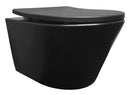 Vesta wandcloset rimless met Shade slim toiletzitting softclose en quick release mat zwart