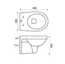 Trevi wall-mounted toilet shortened Kiwa with Menir toilet seat soft close and quick release gloss white