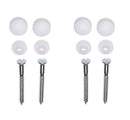 Potschroevenset zonder plug 4 stuks verzinkt 6 x 60 mm afdekdop wit
