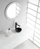 Consilio waskom rond 20 x 9 cm keramiek mat zwart