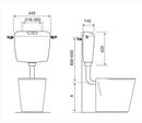 Low-hanging plastic reservoir, white