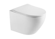 Nibiru rimless wandcloset met toiletzitting softclose en quick release mat wit