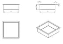 Demis inbouwnis 30 x 30 x 7 cm geborsteld messing PVD