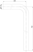 UniMatch floor tube 75 x 22 x 3.2 cm brushed steel