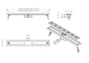 3rd generation shower channel with flange and grid 110 x 7 cm stainless steel