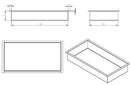 Demis inbouwnis 30 x 60 x 7 cm RVS