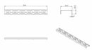 Grate for shower channel 60 x 7 cm stainless steel