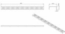 Grate for shower channel 90 x 7 cm stainless steel