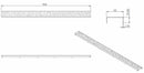 grid type 3 for 3rd generation shower channel 100 x 7 cm stainless steel