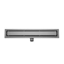 Douchegoot met tegelrooster en flens 90 x 7 cm gunmetal