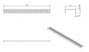 grille type 5 pour caniveau de douche 3ème génération 80 x 7 cm en acier inoxydable