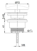 UniMatch open afvoerplug 5/4'' geborsteld messing PVD