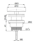 UniMatch open afvoerplug 5/4''glans wit