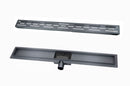Douchegoot met flens en rooster 80 x 7 cm gunmetal