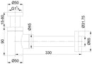 UniMatch fonteinsifon 5/4" x 32 mm geborsteld messing PVD