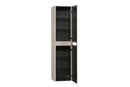 Sulora kolomkast afgeronde hoeken geribbeld 160 x 40 x 35 cm mat beige