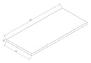 Alvara topblad 100x46 cm mat zwart