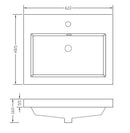 Vision wastafel enkel met 1 kraangat 60x46x5