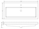 Vision wastafel enkel met 1 kraangat 100x46x5