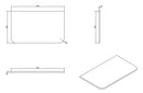 Novira topblad afgeronde hoeken 80 x 48 cm mat zwart