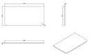 Novira topblad afgeronde hoeken 100 x 48 cm mat wit