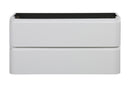 Novira onderkast afgeronde hoeken met 2 laden 1 uitsparing 120 x 48 cm mat wit