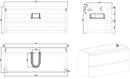 Novira onderkast afgeronde hoeken met 2 laden 1 uitsparing 120 x 48 cm mat zand