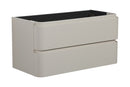 Novira onderkast afgeronde hoeken met 2 laden 1 uitsparing 120 x 48 cm mat zand
