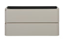 Novira onderkast afgeronde hoeken met 2 laden 1 uitsparing 120 x 48 cm mat zand