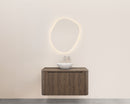 Sulora onderkast afgeronde hoeken geribbeld met 1 lade 1 uitsparing 80 x 48 cm bruin eiken