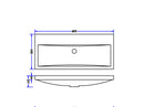 Flag wastafel enkel zonder kraangat 80x36x4 cm kunstmarmer glans wit