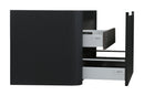Sulora onderkast afgeronde hoeken geribbeld met 1 lade 1 uitsparing 100 x 48 cm mat zwart
