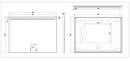 Ambi one mirror rectangular with LED, dimmable and mirror heating 80 x 60 cm