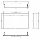 Bright mirror cabinet with LED 100 x 60 x 14 cm
