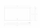 Avi mirror rectangular with LED, dimmable and mirror heating 120 x 60 cm matt black
