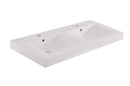 Tigris wastafel dubbel met 2 kraangaten 120x46x8 cm kunstmarmer glans wit
