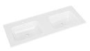 Bajo wastafel dubbel met 2 kraangaten 120 x 46 x 1