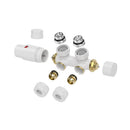 Set thermostatisch onderblok haaks links/rechts glans wit