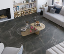 Carrelage de sol Quasar Noir 60x120 cm Rectangulaire - Porcelaine Mat Résistant au gel - Aspect marbre Noir profond