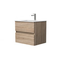Meuble de salle de bain Cancun 60 Chêne - 2 Tiroirs avec Lavabo et Miroir - Futurbath