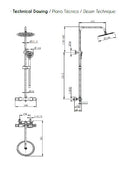 Ensemble de douche à effet pluie Rondo de Futurbath thermost. bronze 250mm