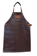 Tablier de barbecue en cuir marron basique chem. 2 pièces