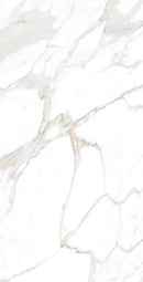 Carreau de sol rectangulaire Calacatta Jade White 80x160 cm – Finition rectifiée brillante – Aspect marbre veiné de gris