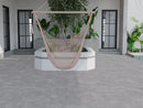 Carrelage de jardin rectangulaire en céramique Ark Silver 45 x 90 x 2 cm - Mat, résistant au gel - Gris